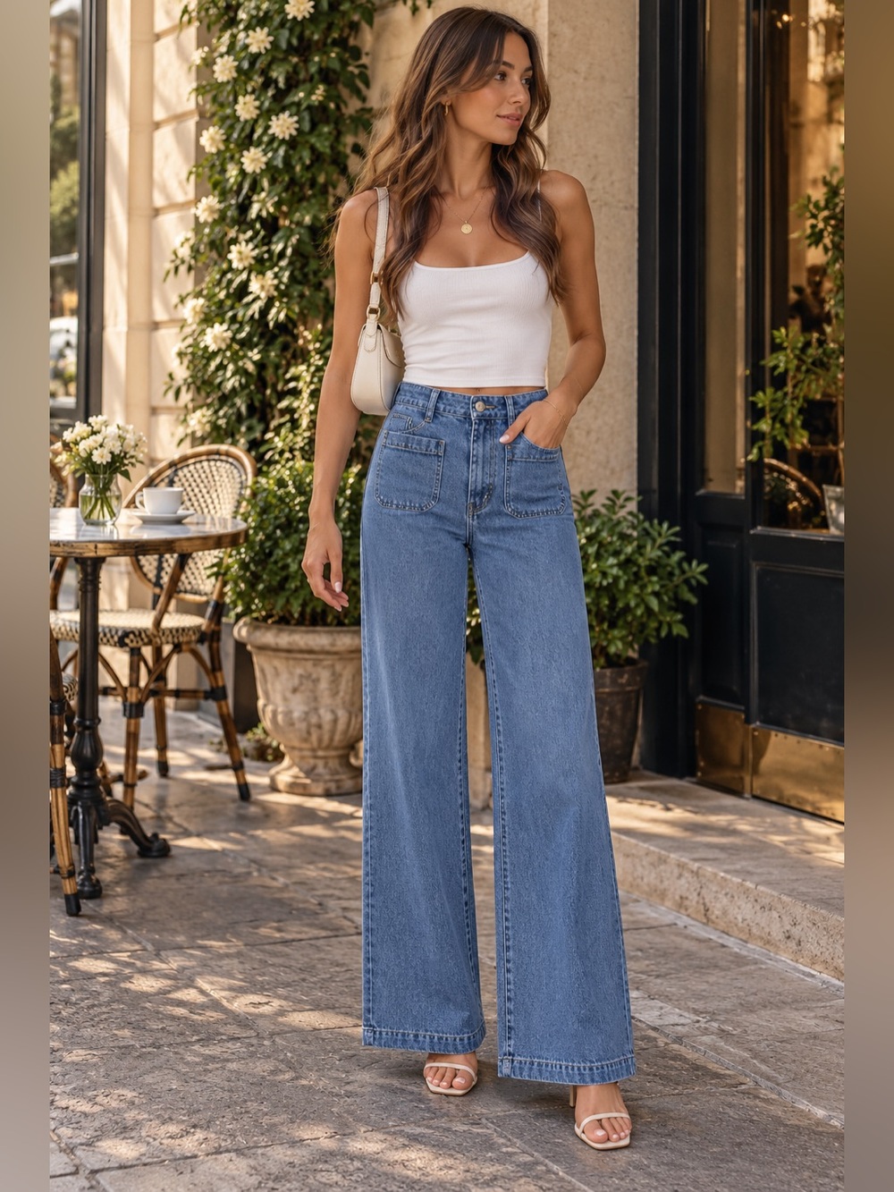 Rolla's Sailor High Rise Wide Leg Jeans Ashley Blue 29 Y2K